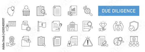 Set of Due Diligence icons.