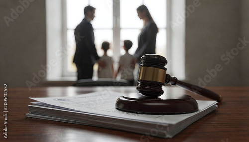 Justice in Focus: Family Court Decision with Gavel and Legal Documents