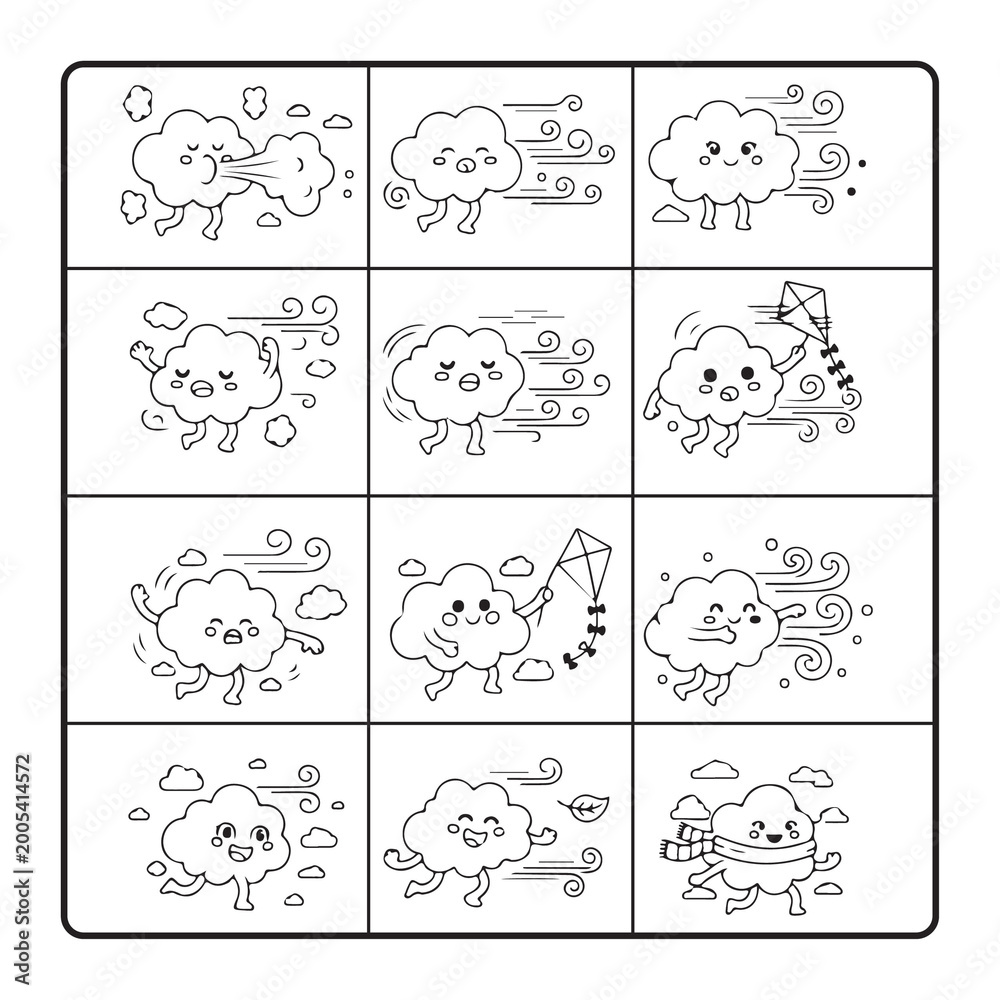 Obraz premium Print bold and easy cute spring drawingbold and easy cute spring drawing coloring pages