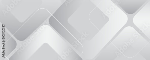 Foto Abstract Light Grey and White Geometric Background with Overlapping Rounded Squa