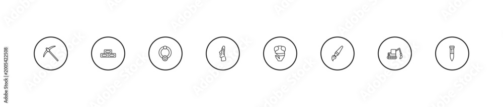 Fototapeta premium outline history icons set - bracelet, moais, archaeological. editable vector for web and mobile ui