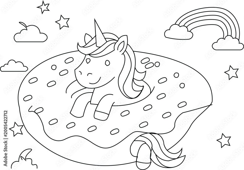 Fototapeta premium unicorn coloring page