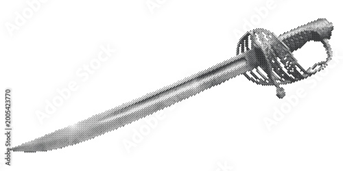 Tableau sur toile elegant silver fencing foil sword with intricate handle design vector illustrati