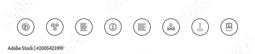 Foto outline signs icons set - align left, under, align right