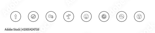 Fotografía outline user interface icons set - add folder button, crossroads, insolent
