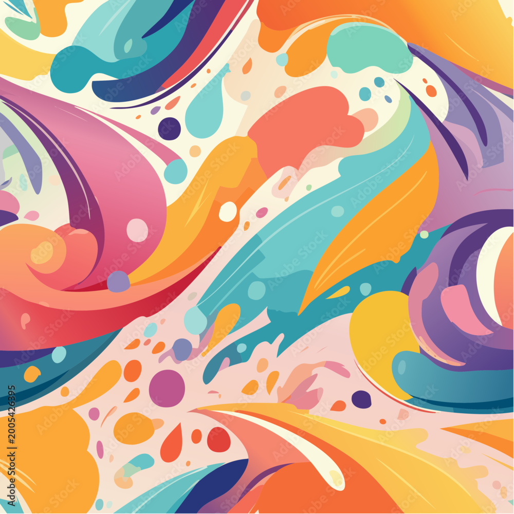 Naklejka premium Seamless pattern with paint splashes and artistic abstract style