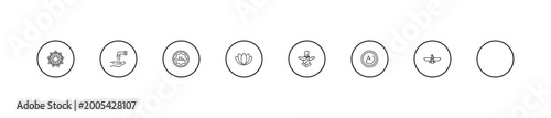 Free Download outline religion icons set - halal, lotus, monk. editable vector for web and mobile ui - GFXLoad