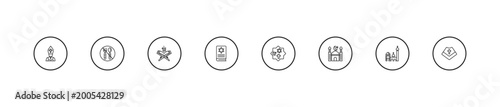 Konstfotografi outline religion icons set - koran, torah book, monotheism