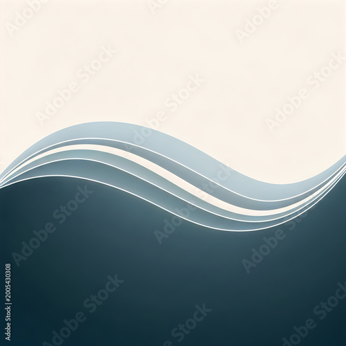 Soft flowing wave of blue and beige layers with abstract background, abstract