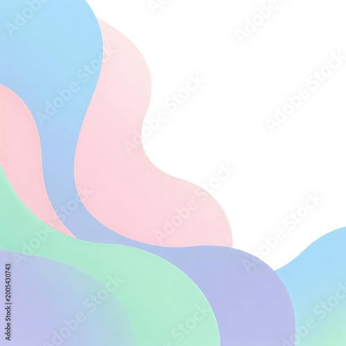 Abstract soft pastel waves and swirls background with copy space, abstract