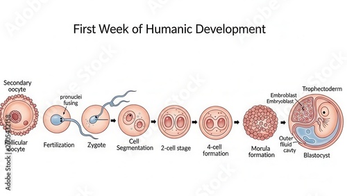 Illustration of the first week of human development