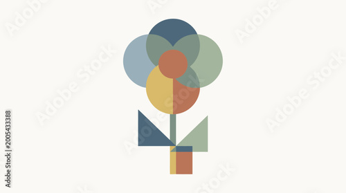 Free Download Abstract Flower Illustration with Geometric Shapes - GFXLoad