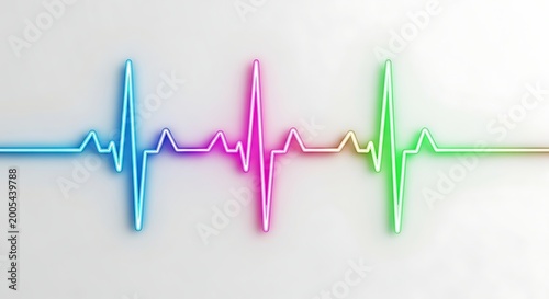 Neon heartbeat line
