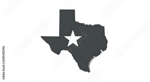 Texas silhouette with star