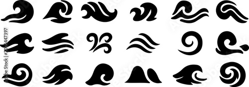 Φωτογραφία Sea wave icon set vector