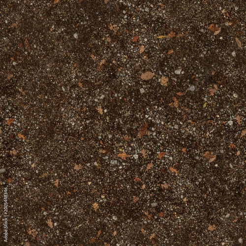 Realistic Seamless Ground Gravel and Dry Leaves Full Frame Texture