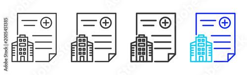 Schilderij op canvas Asset Records Icon Collection Creative Outline Style Investment Strategy Thickne