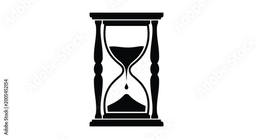 Foto Hourglass silhouette on a white background a classic timekeeping device in black