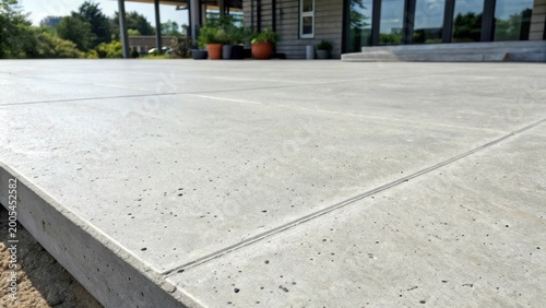 smooth concrete pavement with clean expansion joint in urban outdoor setting