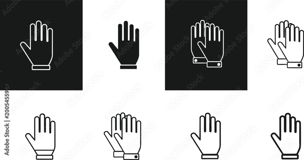 Fototapeta premium Hand Gesture and Interaction Concept Icons Set for Communication, Technology, Gesture Control, and User Interaction Use in Web and App Designs