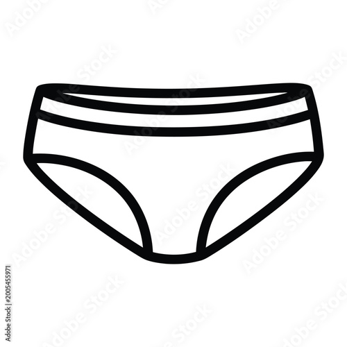 Foto Simple line drawing of women's underwear on white background