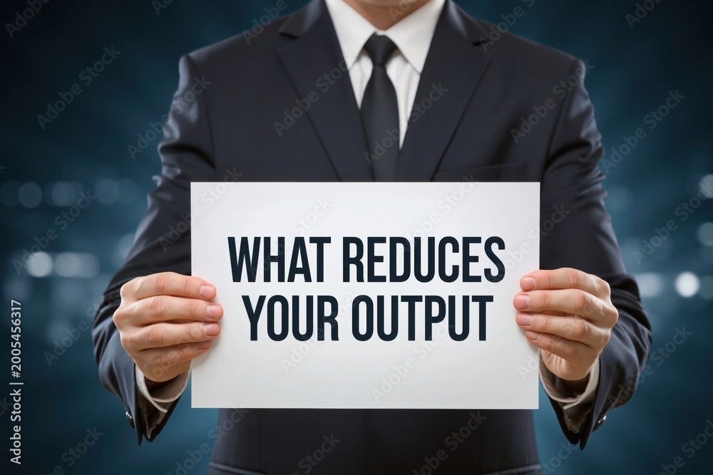 Obraz premium Businessman Inquiring What Reduces Your Output