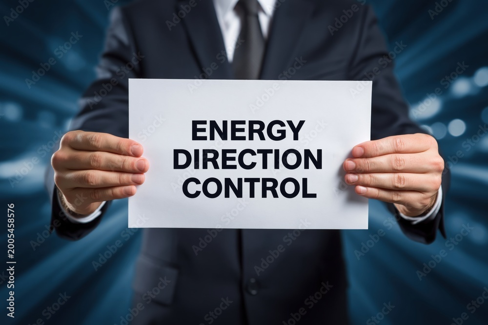 Obraz premium Executive Presenting Energy Direction Control