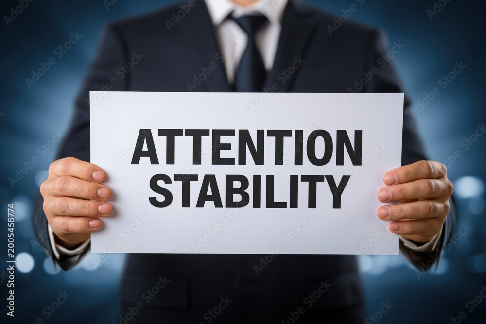 Obraz premium Businessman Displaying the Concept of Attention Stability