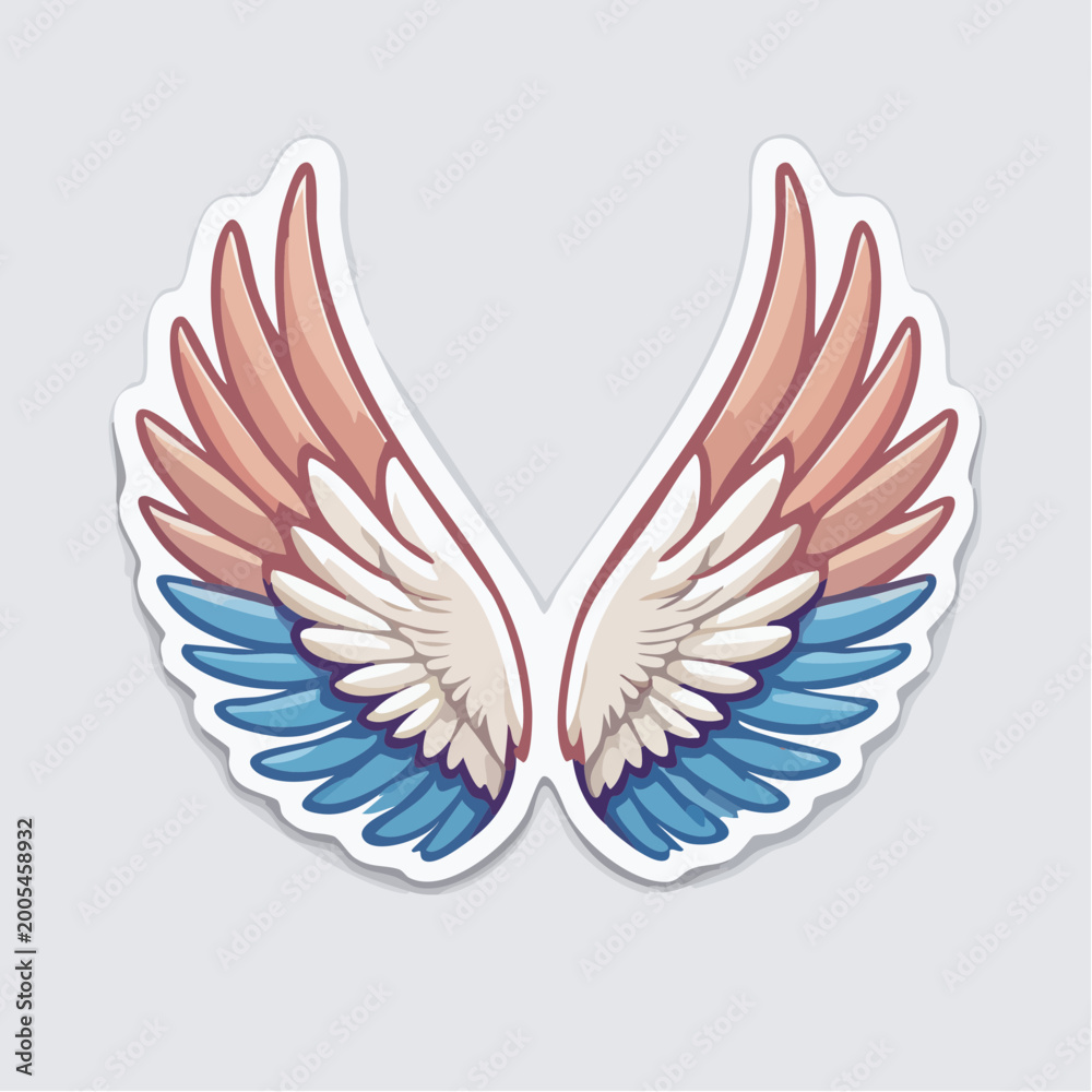 Fototapeta premium Stylized Angel Wings Illustration