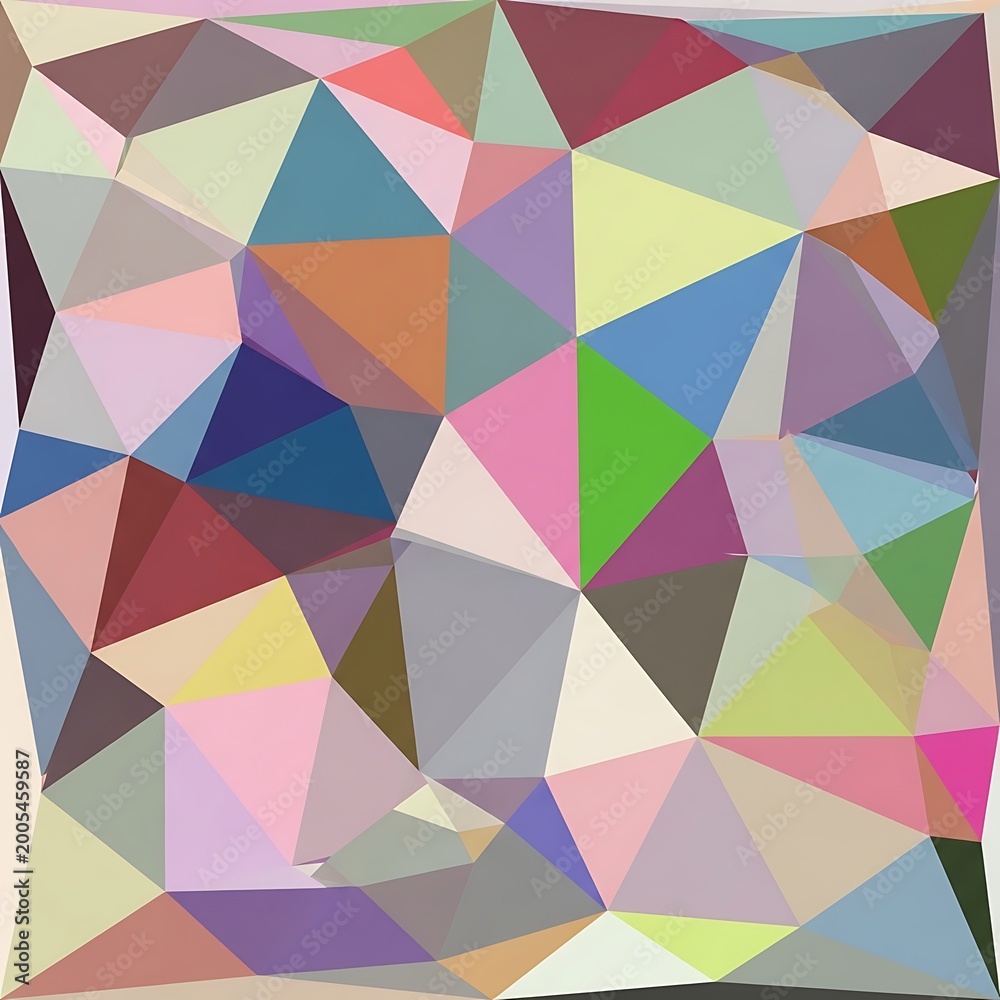 Fototapeta premium Geometric, colorful polygon mosaic background, abstract shapes, vibrant multicolor pattern