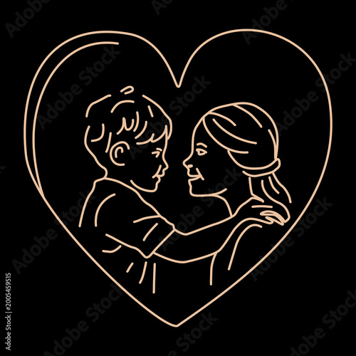 An illustration of a mother who loves her child, suitable for all businesses.