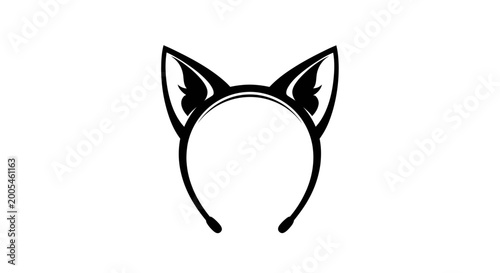 Fotografía Black cat ears headband, costume accessory, isolated on white background