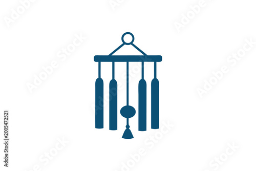 Foto Calm and Peaceful Wind Chime Silhouette Icon for Wellness Centers