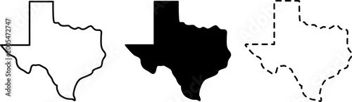 Bild auf Leinwand Set of texas state map icons