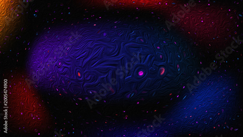 Abstract Textured Dark Background with Glossy, Embossed Pattern and Scattered Glowing Particles. Red and Purple Blue Gradient Colors and Futuristic Atmosphere. Ideal for Digital Art, Modern Wallpapers
