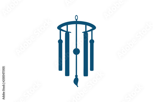 Fotografi Artistic Wind Chime Icon Silhouette for Creative Garden Projects