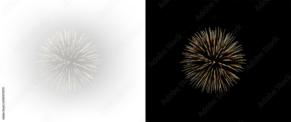 Obraz premium Festive pyrotechnic display with radiant glitter trails and celebratory burst PNG