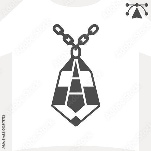 Obraz na płótnie Crystal amulet solid icon, enchanted, blessed necklace concept