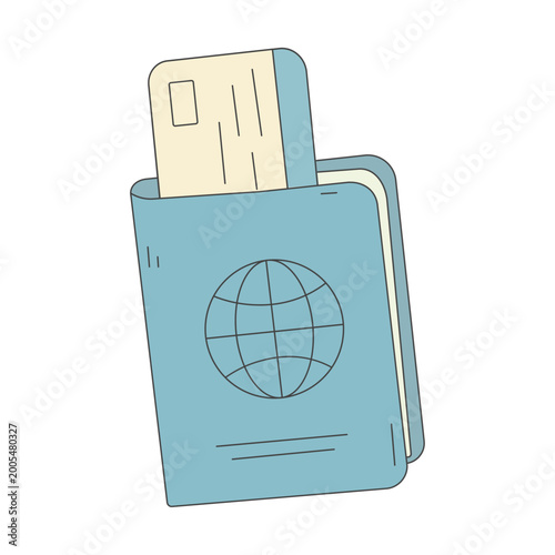 Tableau sur toile Blue Passport with Boarding Pass for International Travel and Tourism