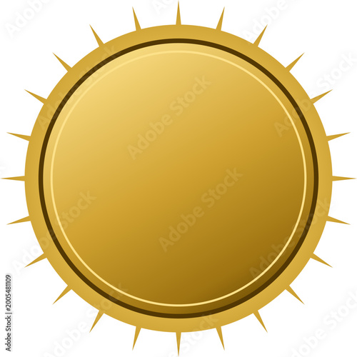 Geometric Gold Certificate Seal With Sharp Spikes On White Background Illustration