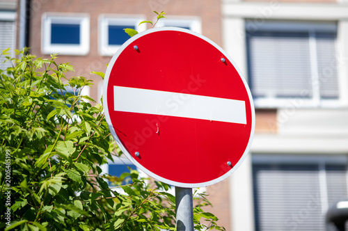 Foto No entry red sign warning traffic restriction