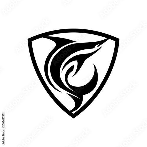 Abstract marlin fish logos in modern style. Perfect for brand identity, business logo, startup and corporate design use.