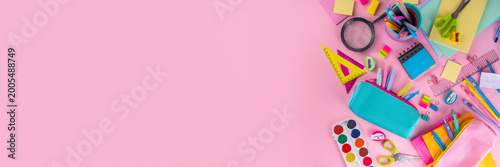 Bilde på lerret Back to school high-colored background