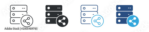 Foto Data sharing server icon set