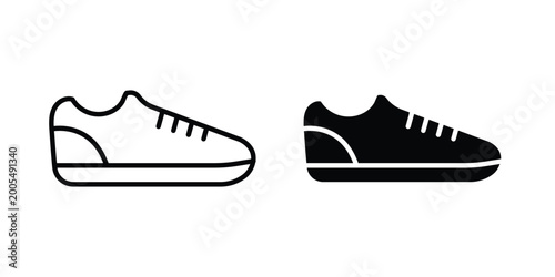 Quadro su tela Shoes icon vector symbol design set for web