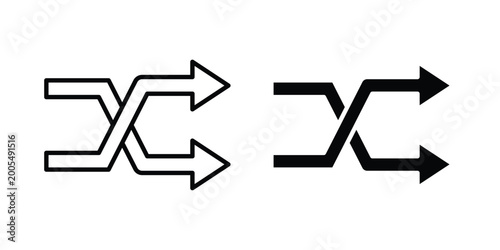 Photos Shuffle arrow icon vector symbol design set for web