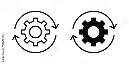 Foto Workflow process icon vector symbol design set for web