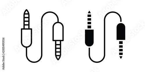 Fényképezés Audio Cable icon black and white