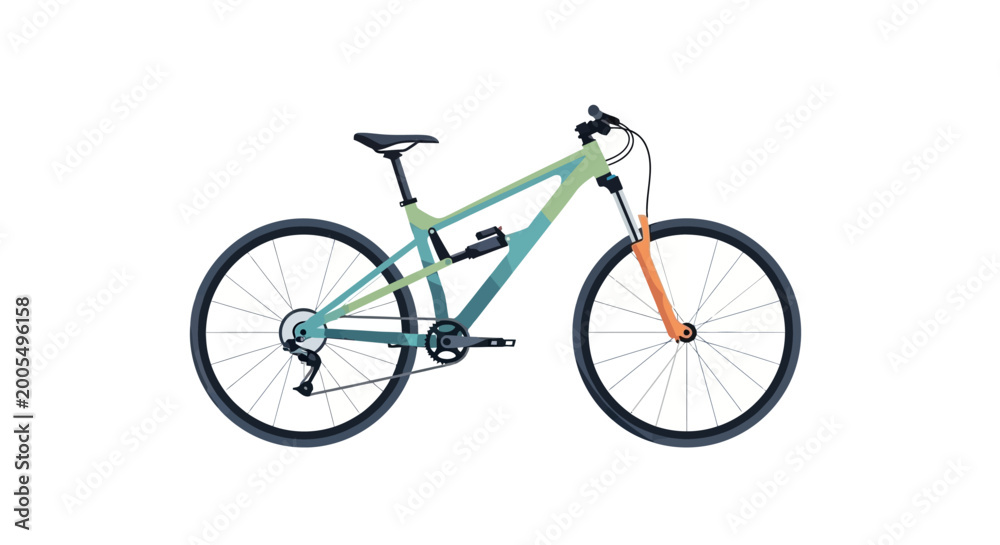 Fototapeta premium Modern mountain bike illustration isolated on white background