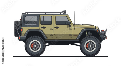 Valokuva Illustration of a rugged off-road vehicle ready for adventure.